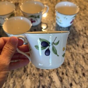 Noritake Gala Cuisine Cup Set of 5 Fruit Parfait Coffee Tea 7919 Vtg 1990s